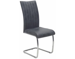 Jídelní židle Vertical, antracitová látka v optice lesklé kůže