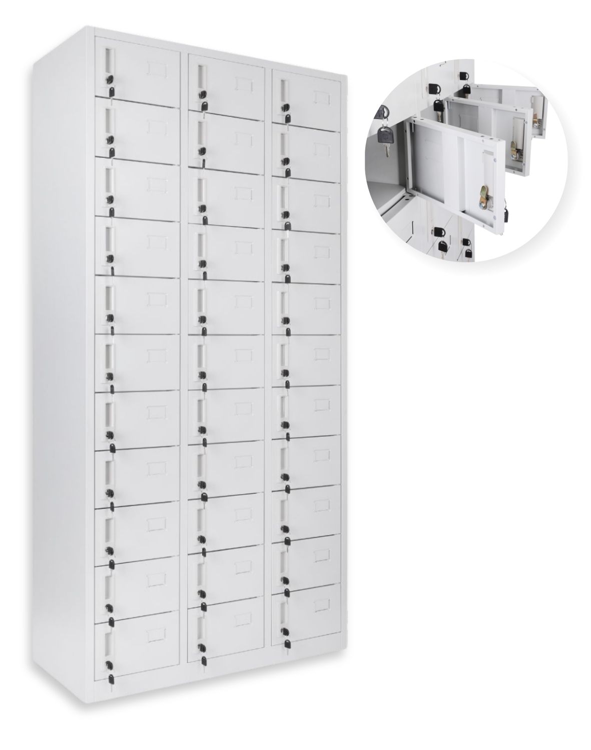 Kancelářská kovová skříň s uzamykatelnými přihrádkami Osaka