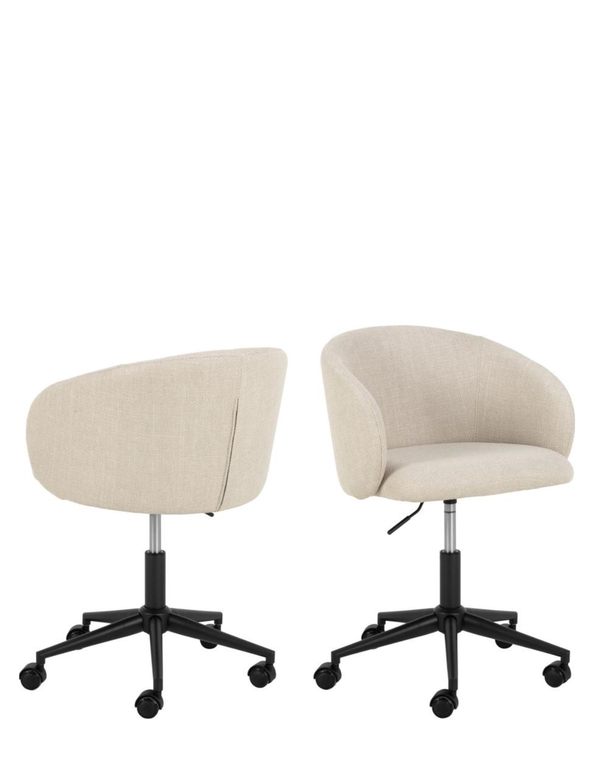 Kancelářská židle Eleanor, béžová, výškově nastavitelná a otočná