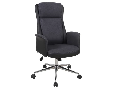 Kancelářské křeslo Lindau, černá ekokůže/tmavě šedá látka