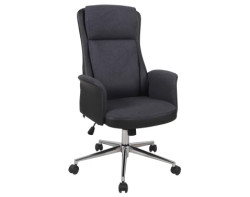 Kancelářské křeslo Lindau, černá ekokůže/tmavě šedá látka