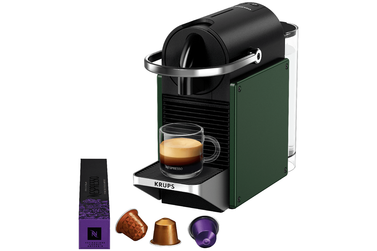 Kapslový kávovar KRUPS Nespresso Pixie Redesign XN306310 Zelený/Černý