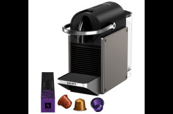 Kapslový kávovar KRUPS Nespresso Pixie Redesign XN306T10 Titanový/Černý