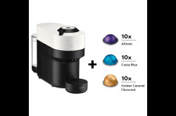 Kapslový kávovar KRUPS Nespresso Vertuo Pop + dárek 30 kapslí XN920110P Kokosově bílý/Černý