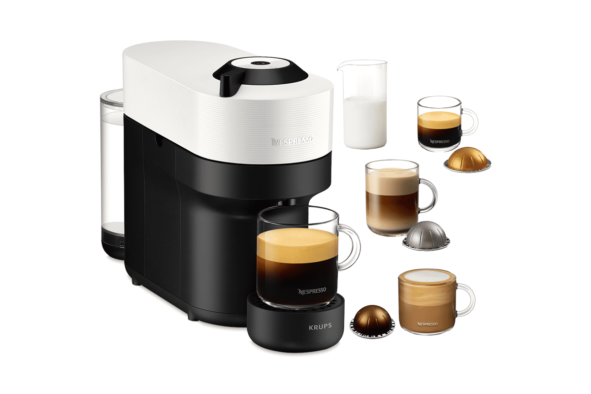 Kapslový kávovar Krups Nespresso Vertuo Pop XN920110 bílý