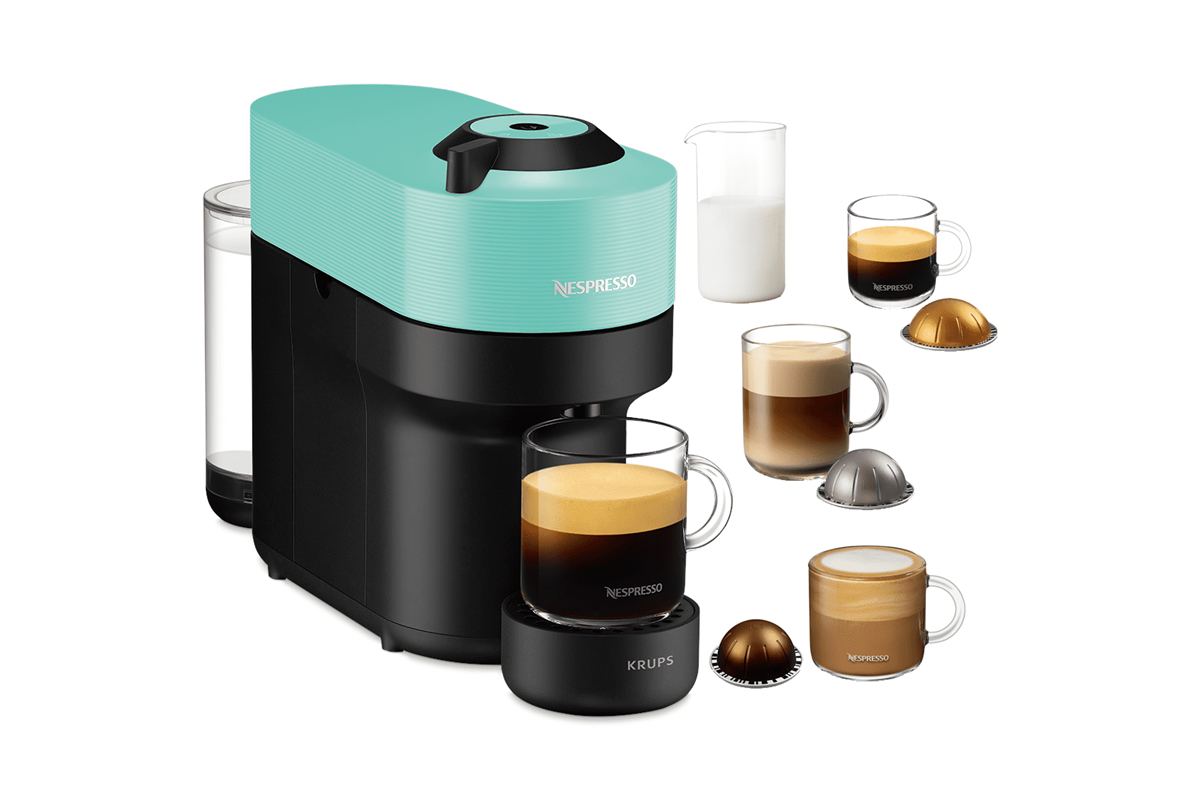 Kapslový kávovar Krups Nespresso Vertuo Pop XN920410 mint