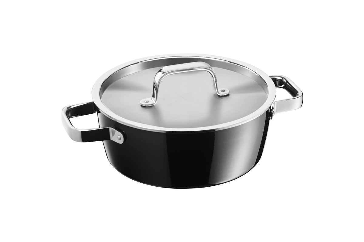 Kastrol WMF Fusiontec 22 cm 05.1532.5290 Nerezový/Černý