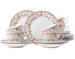 Kávový servis (18 dílů) Shanti Doppio, barevné květiny