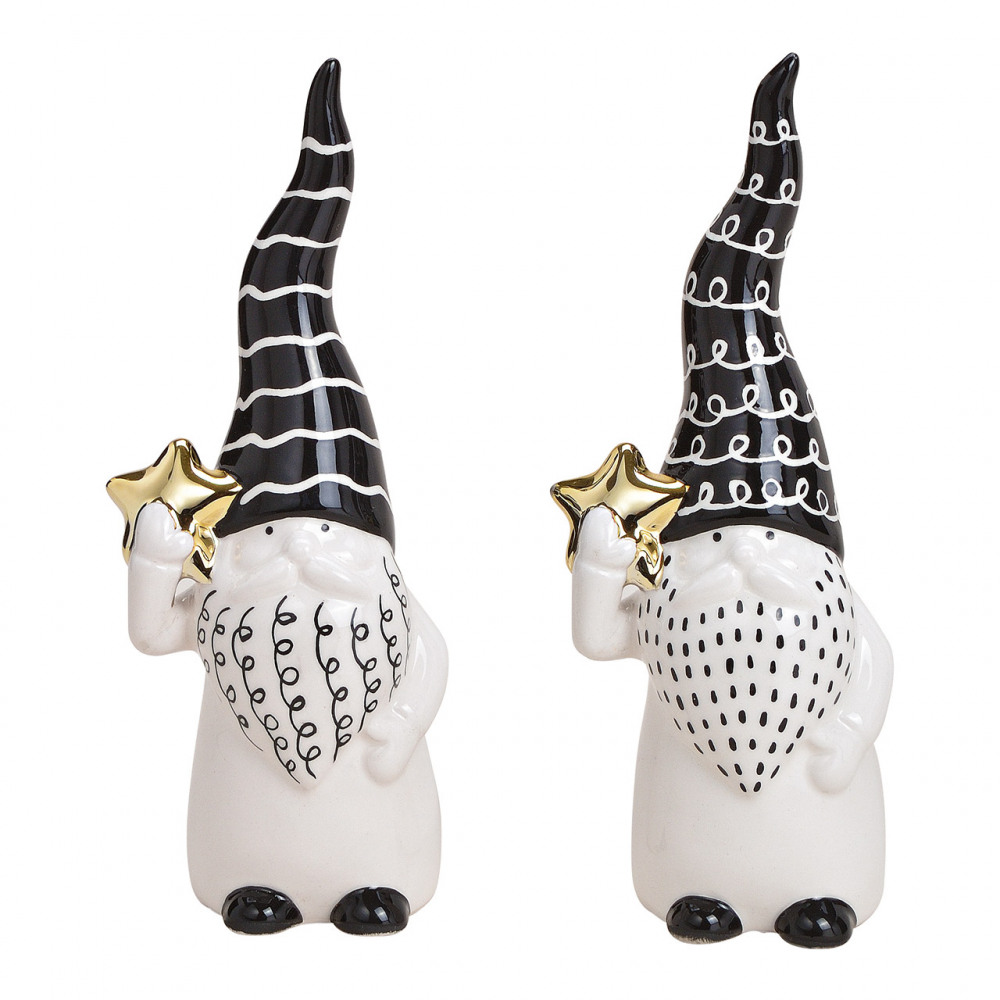 Keramický MIKULÁŠ 19 cm - více variant, černo-bílý