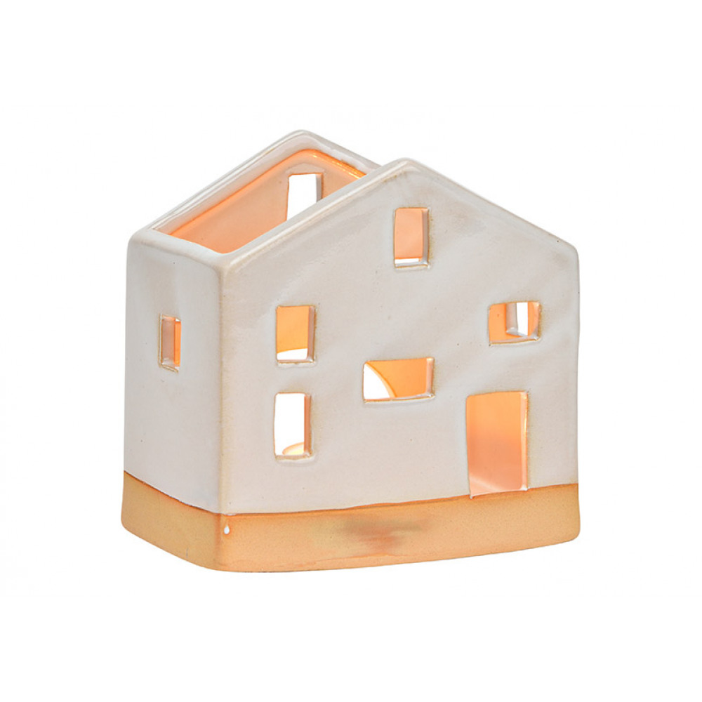 Keramický svícen OPEN HOUSE 11 cm bílý