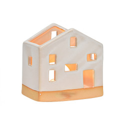Keramický svícen OPEN HOUSE 11 cm bílý