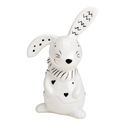 Keramický zajíček BUNNY FRONT 12 cm bílý