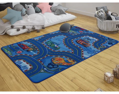 Koberec Auta 100x150 cm, modrý