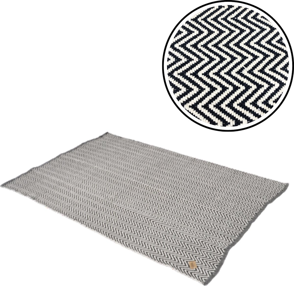 Koberec ESQUINA 140x200 cm, černo-bílý