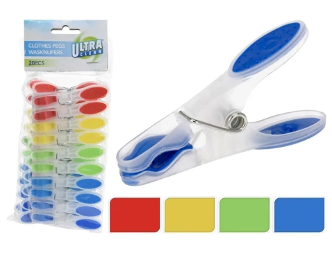Kolíčky na prádlo (20 ks) Ultra Clean, barevné