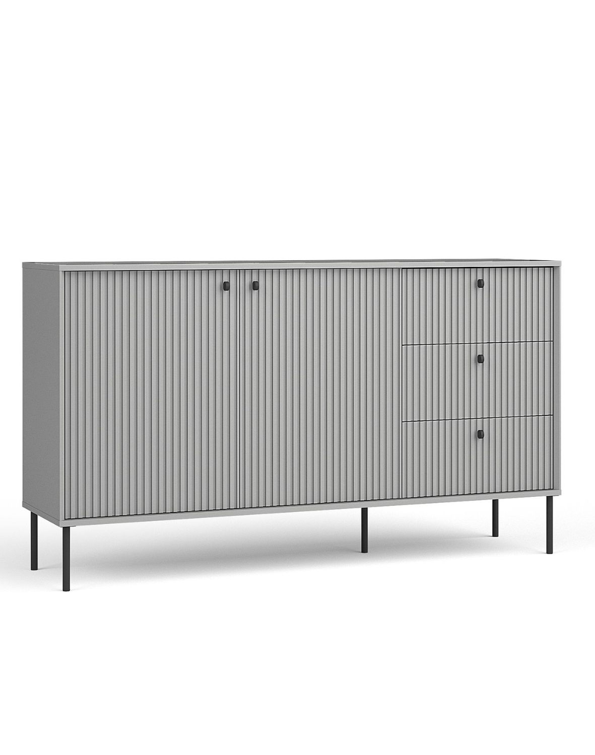 Komoda do obývacího pokoje s dvířky a zásuvkami šedá Iris 03 156x90 cm