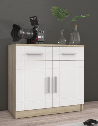 Komoda Paris bílá / Dub Sonoma 2F2S