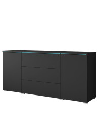 Komoda s LED osvětlením Vera černý grafit, 150 cm