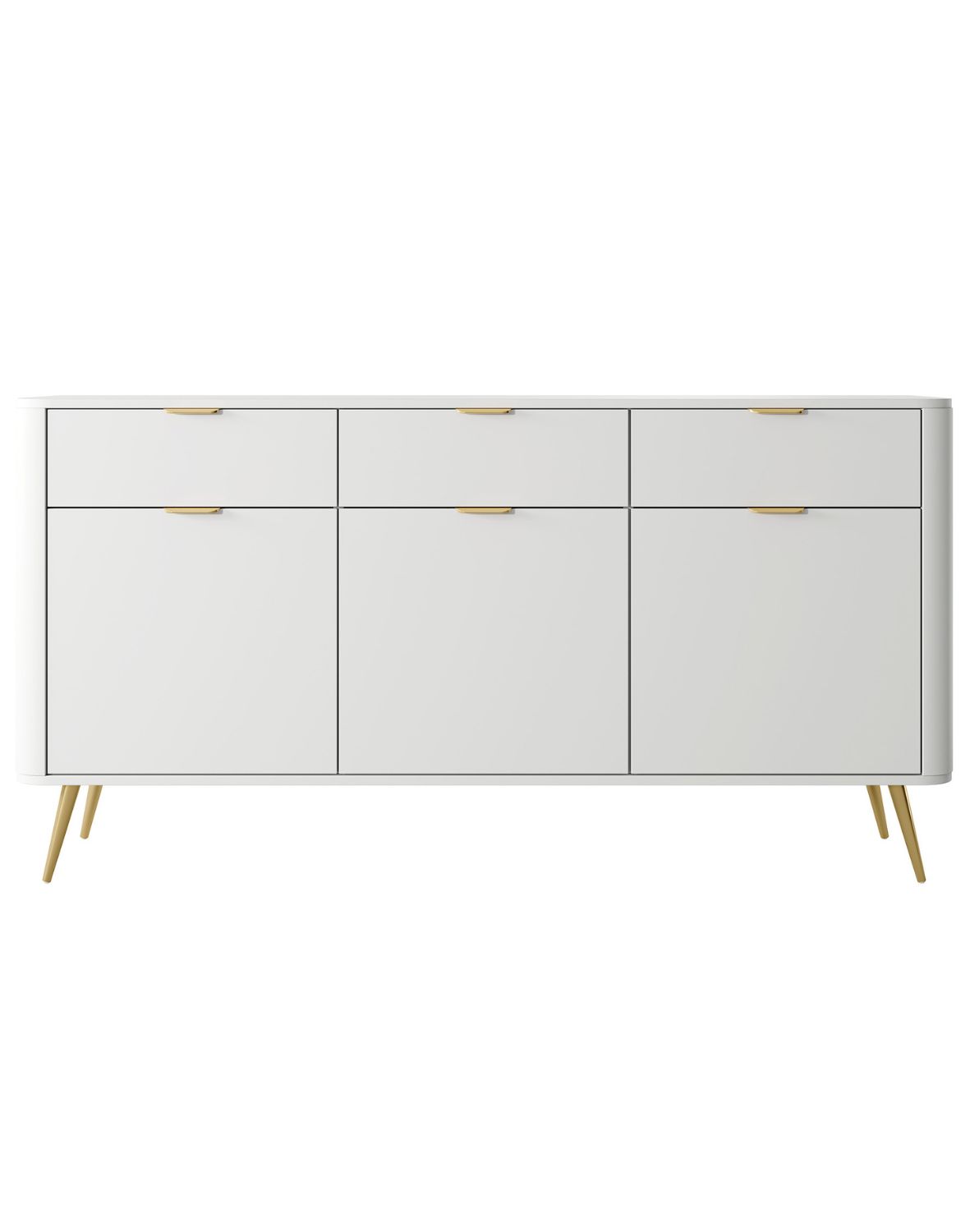 Komoda se zásuvkami a skříňkami Oval, bílá (3D3SZ), 163 cm