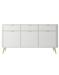 Komoda se zásuvkami a skříňkami Oval, bílá (3D3SZ), 163 cm