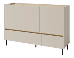 Komoda se zásuvkami Lucky, 150 cm, pískově béžová/olejovaný dub