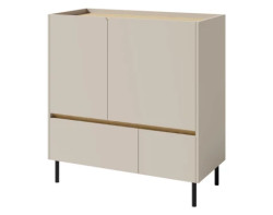 Komoda se zásuvkami Lucky, 95 cm, pískově béžová/olejovaný dub