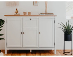 Komoda se zásuvkou Bergen, bílá/dub artisan