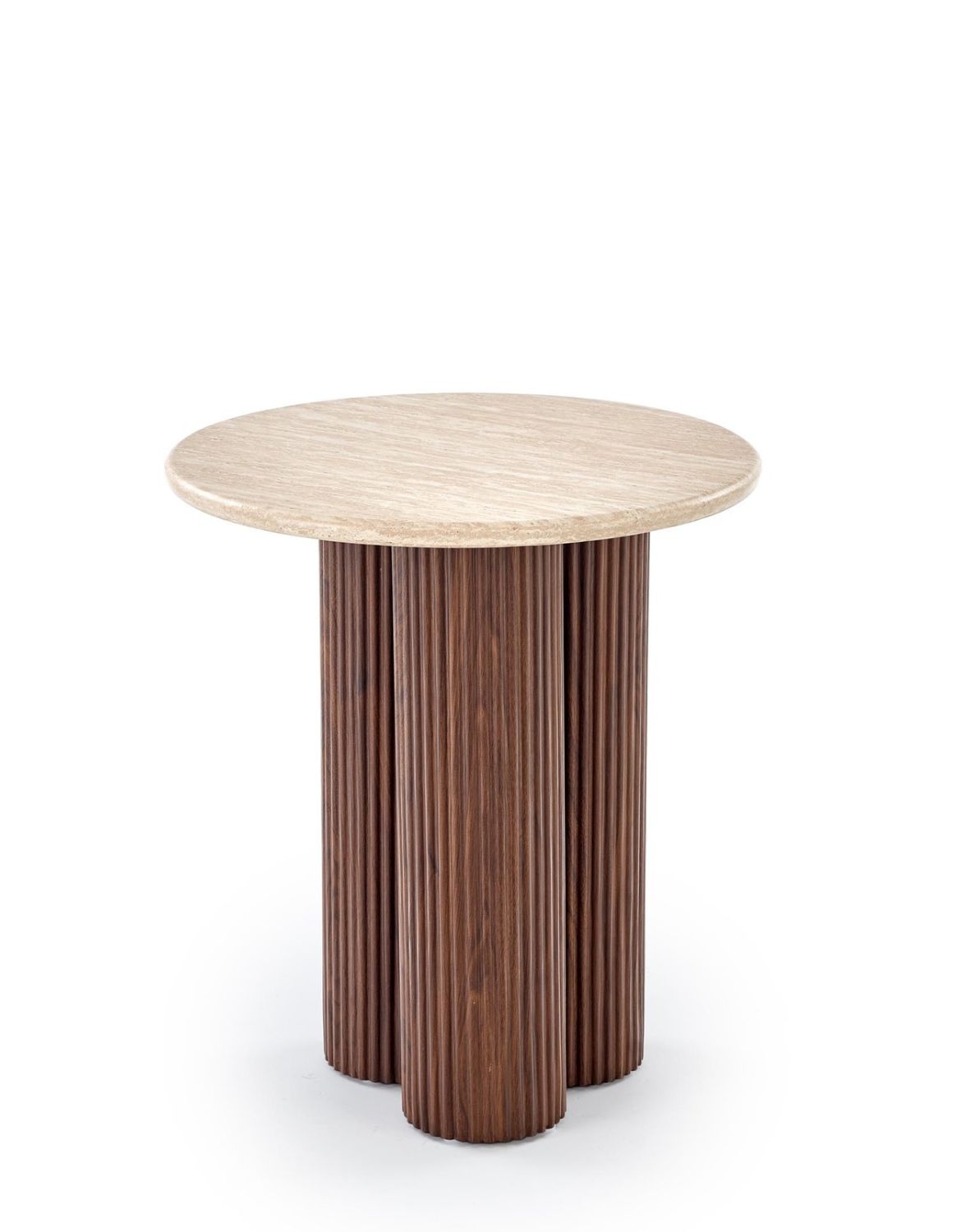 Konferenční/odkládací stolek Dorotea_s, travertin, ořech 50x56