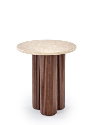 Konferenční/odkládací stolek Dorotea_s, travertin, ořech 50x56
