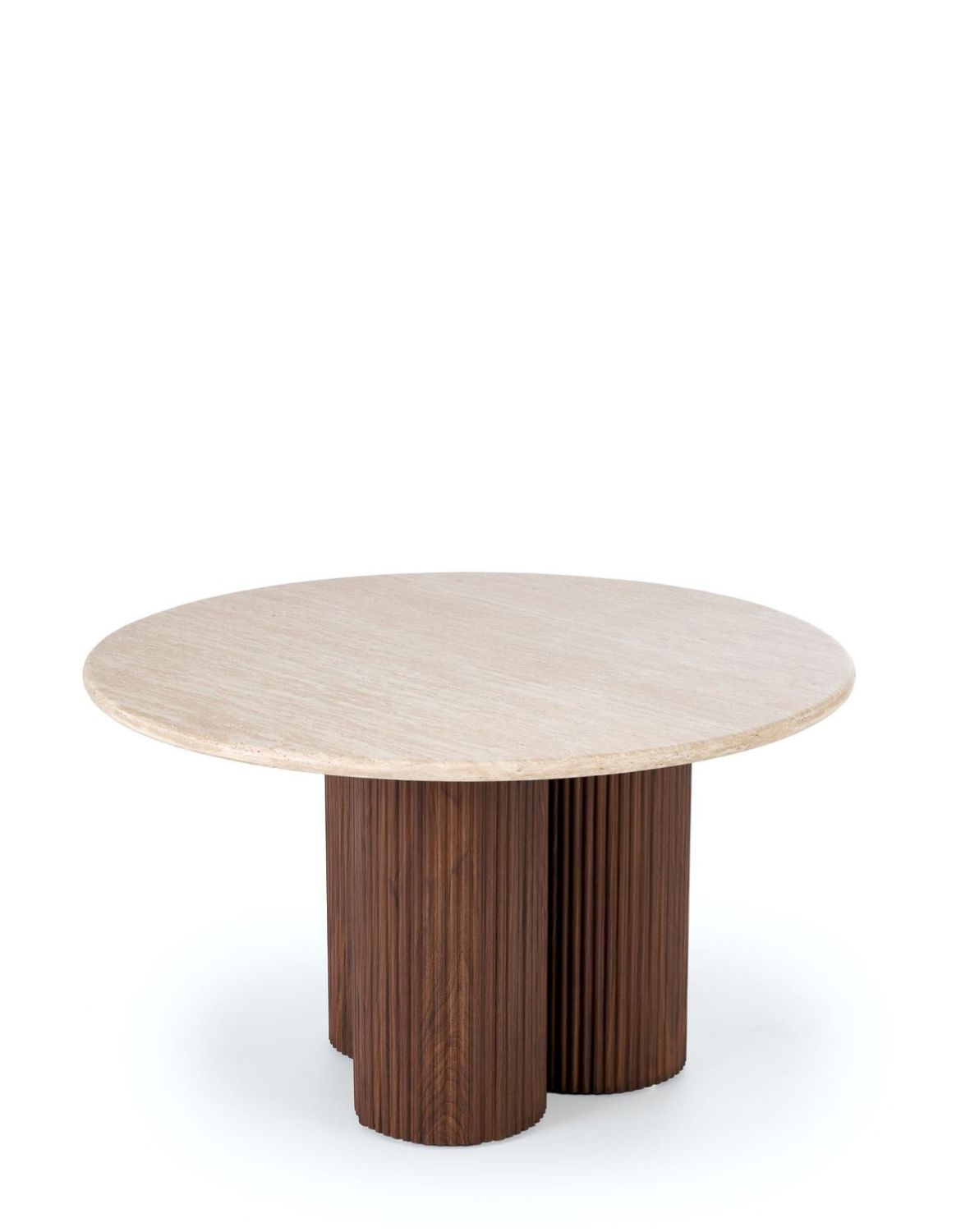 Konferenční stolek Dorotea, travertin, ořech 80x46