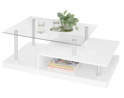 Konferenční stolek Memphis, lesklý bílý