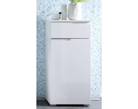 Koupelnová boční skříňka Spice, lesklá bílá