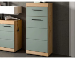 Koupelnová stojací skříňka Scout, dub artisan/šalvějově zelená