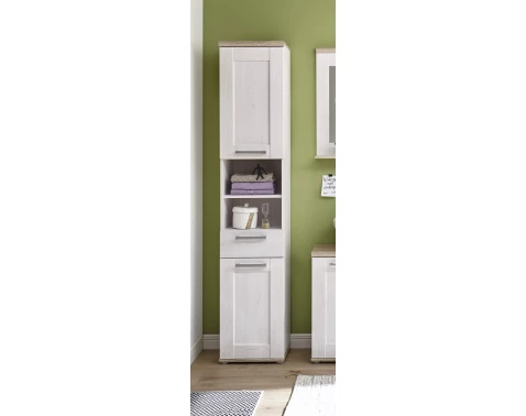 Koupelnová vysoká skříňka Romance, modřín/dub