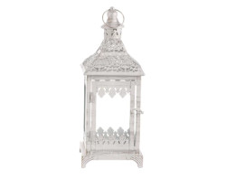Kovová lucerna Cinti 39 cm, bílá antik