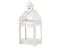 Kovová lucerna Mirja 37 cm, bílá antik