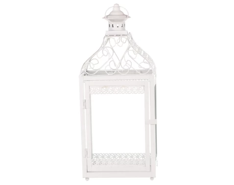 Kovová lucerna Mirja 50 cm, bílá antik