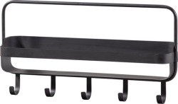 Kovová police do koupelny RAKKA 56x29 cm, černá