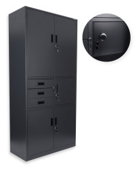 Kovová šatní skříň se sejfem Brooklyn: antracitová