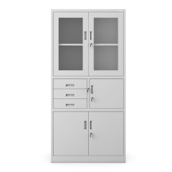 Kovová skříň Filip se sejfem: šedá 90x185