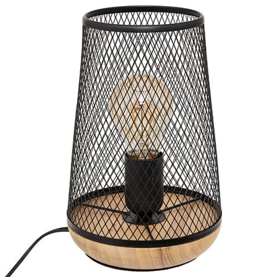 Kovová stolní lampa ZELY 23 cm, černá