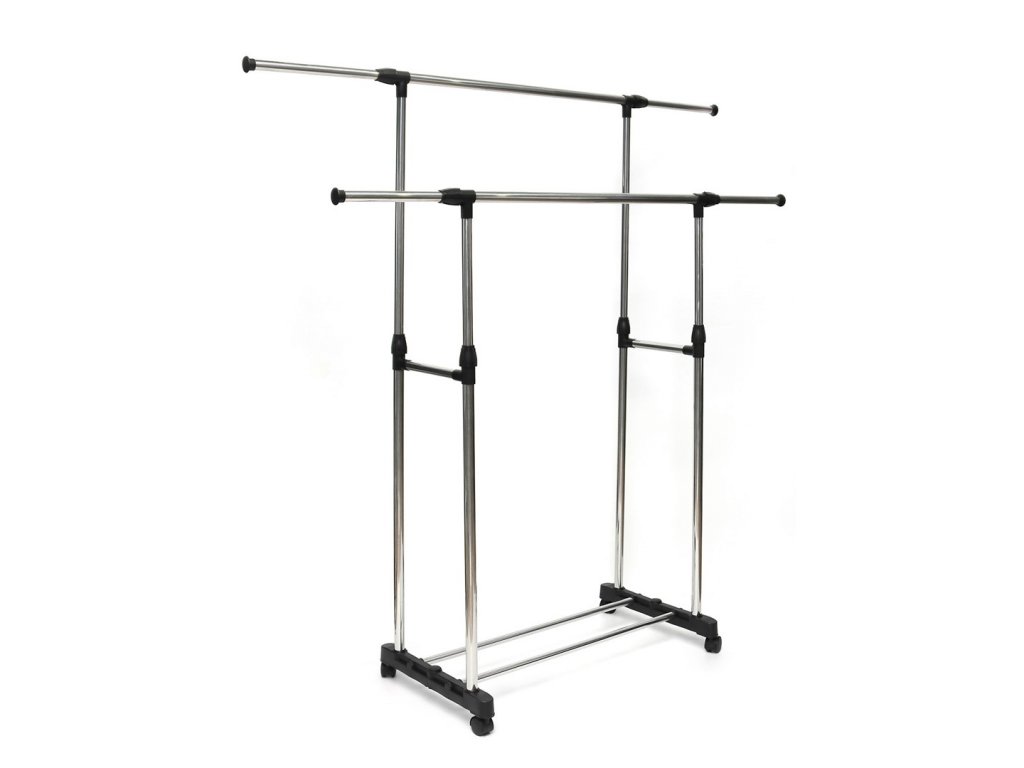 Kovový dvouřadý pojízdný věšák TYSK