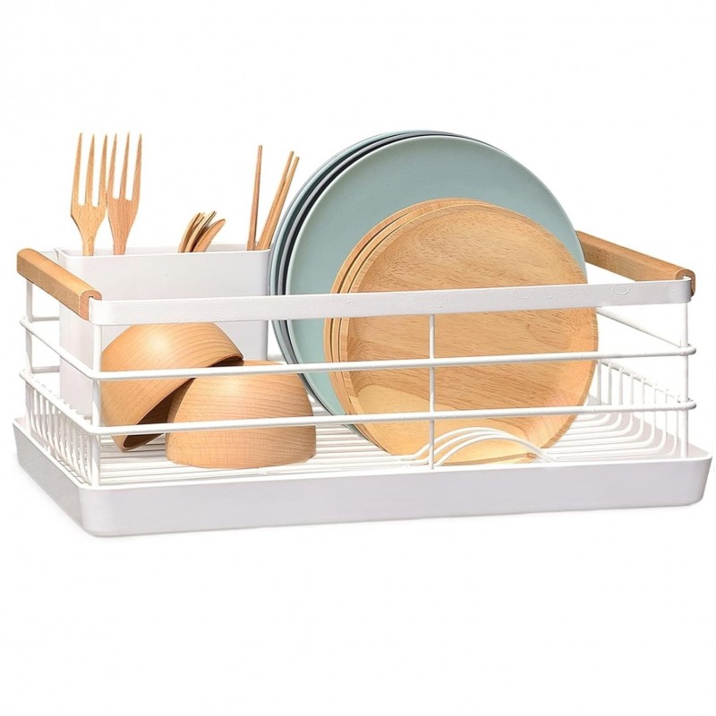 Kovový odkapávač na nádobí AVERO bílý