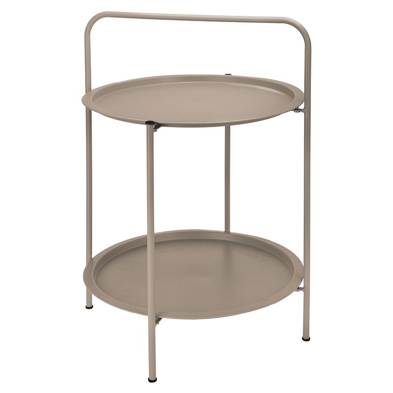 Kovový příruční stolek VARIO průměr 50 cm, béžový