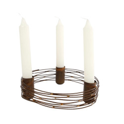 Kovový svícen s měděným vzhledem MIRELLA - více velikostí Velikost: M