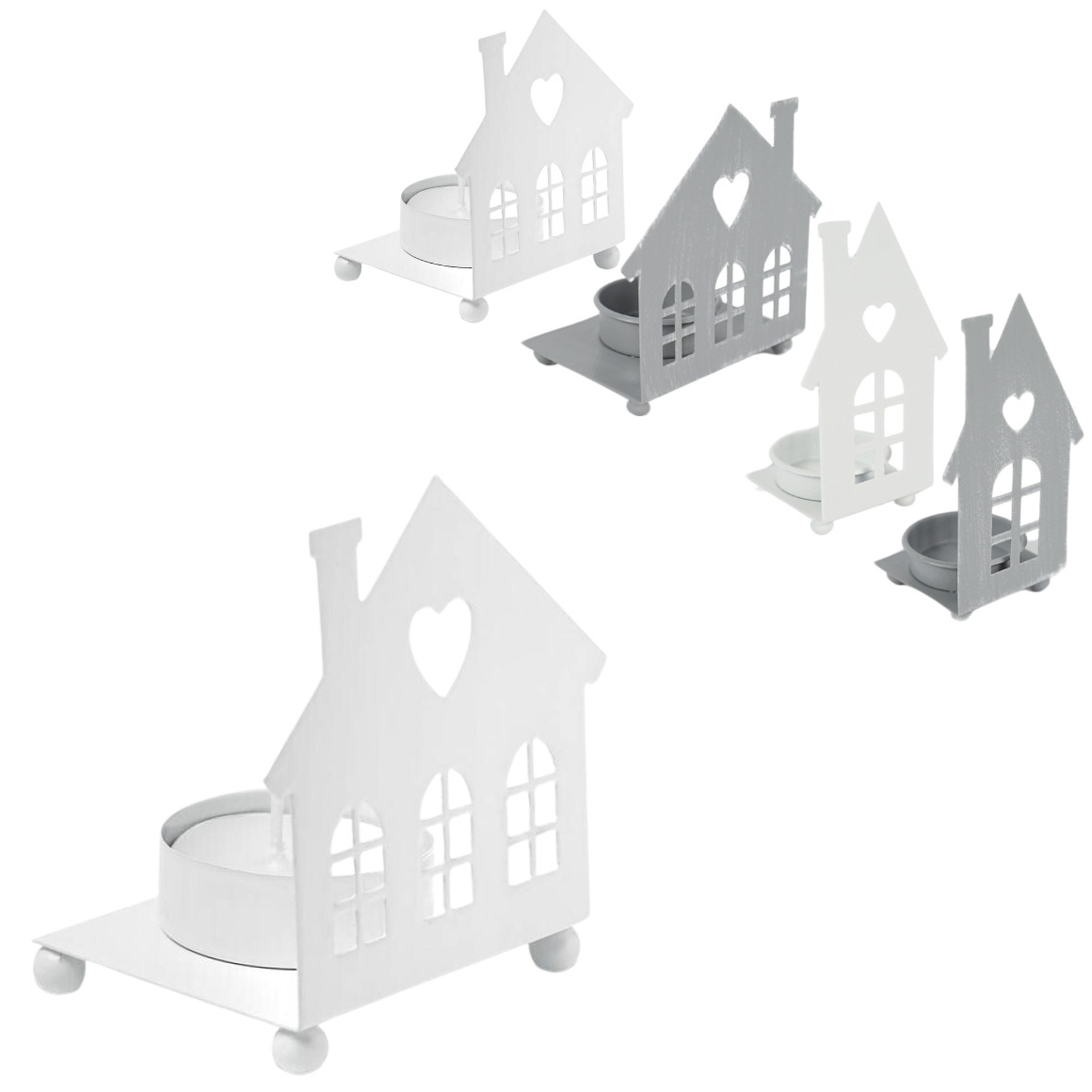 Kovový svícen SMALL HOUSES  - více variant