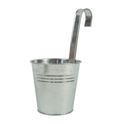 Kovový závěsný květináč VERLO, průměr 13 cm Barva: Stříbrná