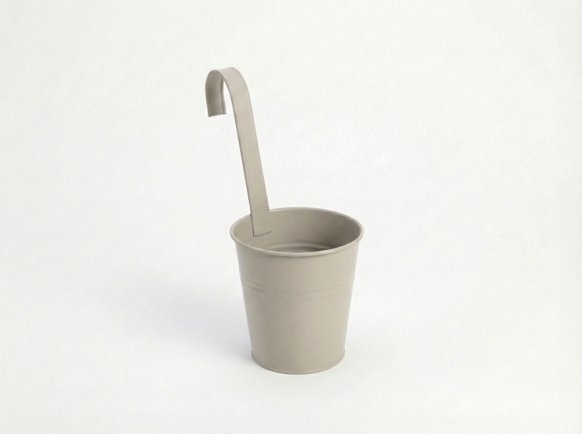 Kovový závěsný květináč VERLO, průměr 13cm - více barev Barva: Světle šedá