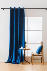 Královsky modrý zatemňovací závěs VELVET 140x250 cm Zavěšení: Kovové kroužky