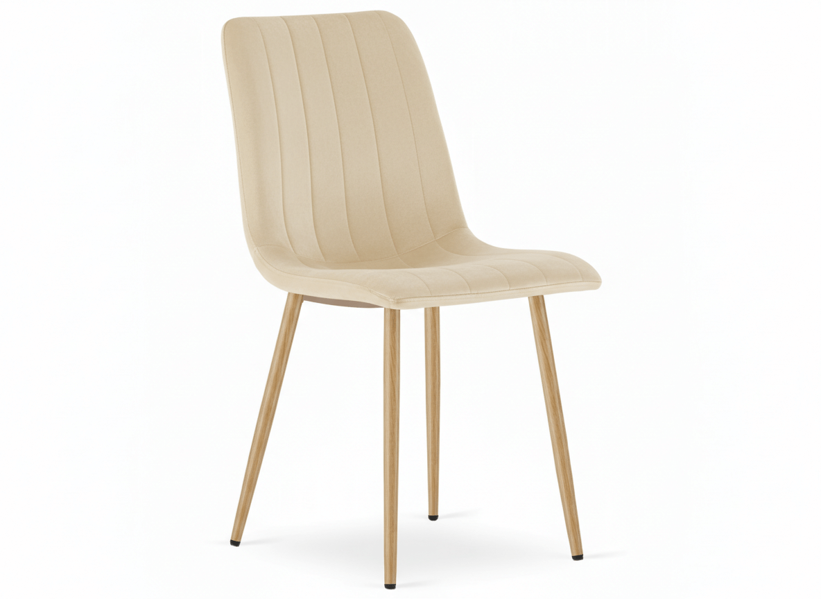 Krémová sametová židle LAVA BUTTER CREAM
